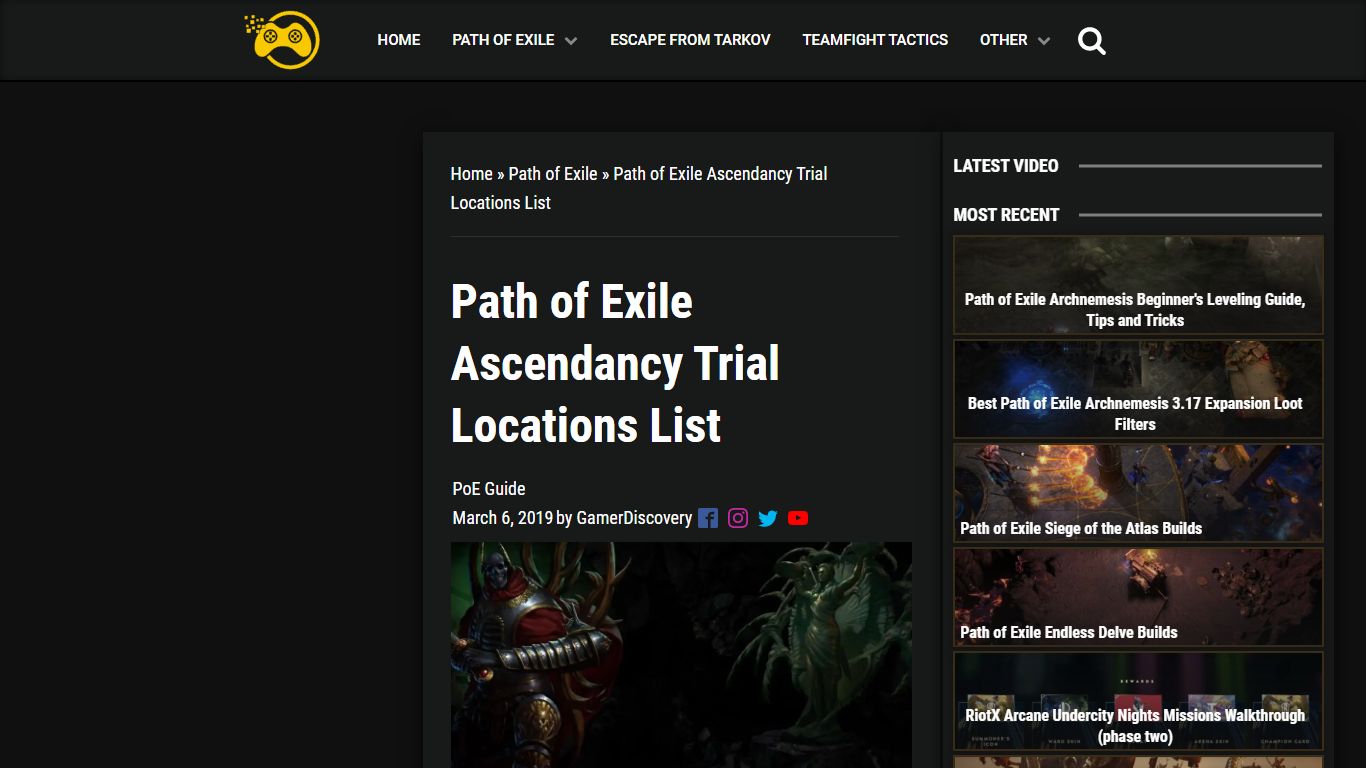Path of Exile Ascendancy Trial Locations List - GamerDiscovery
