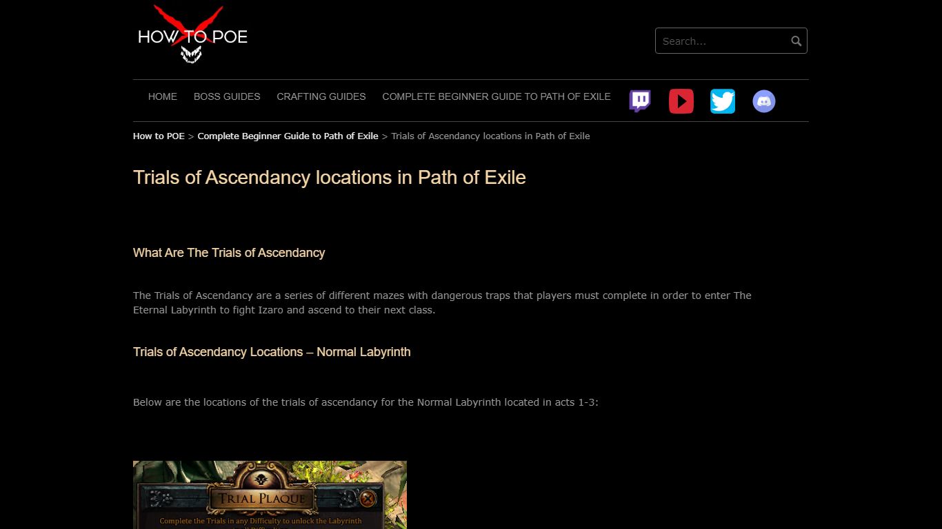 Trials of Ascendancy locations in Path of Exile - How to POE